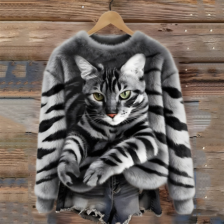 Marina | Maglione caldo con stampa gatto