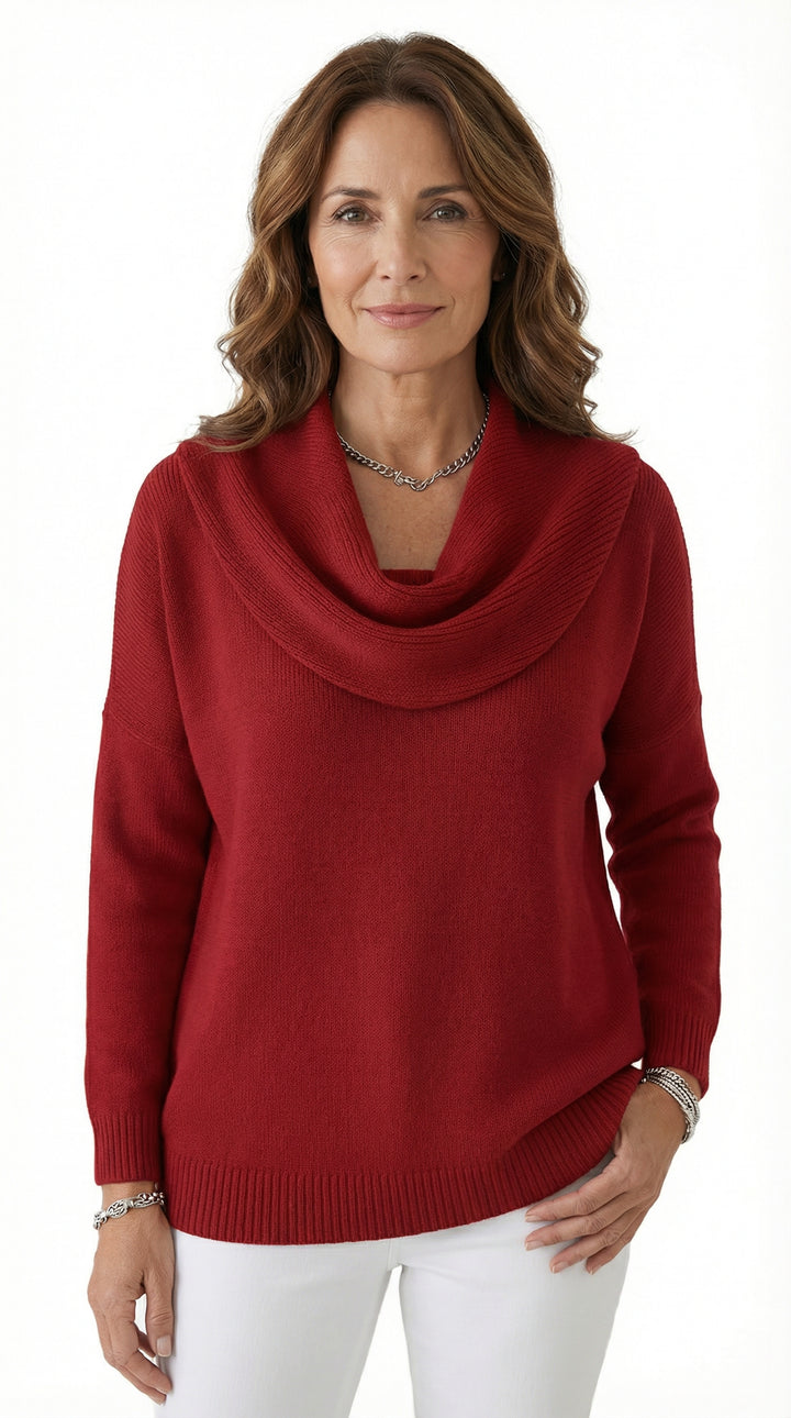 GIULIA - Suéter con Cuello Ruffle Acogedor