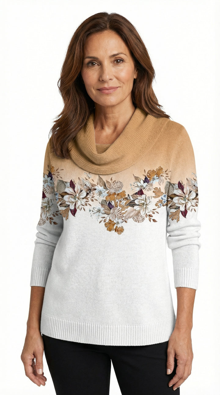 Alora | Suéter Floral con Cuello Suave