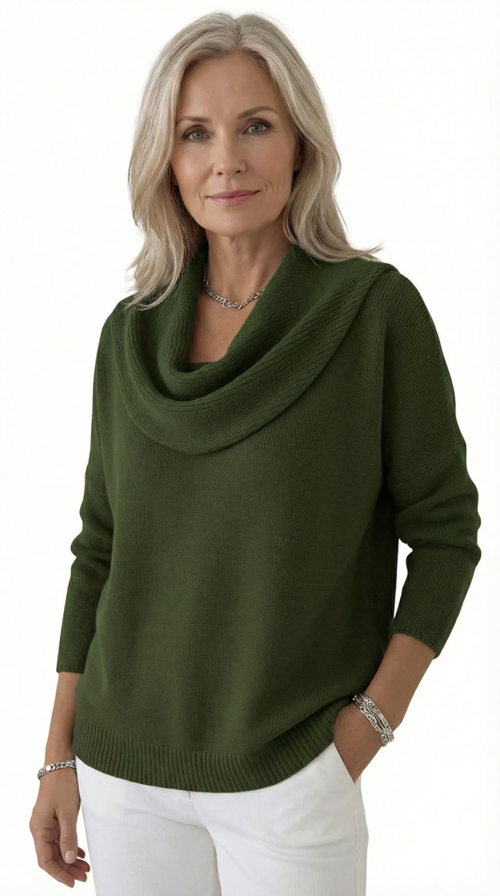 GIULIA - Suéter con Cuello Ruffle Acogedor