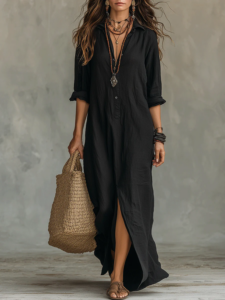 Bianca | Abito Maxi con bottoni