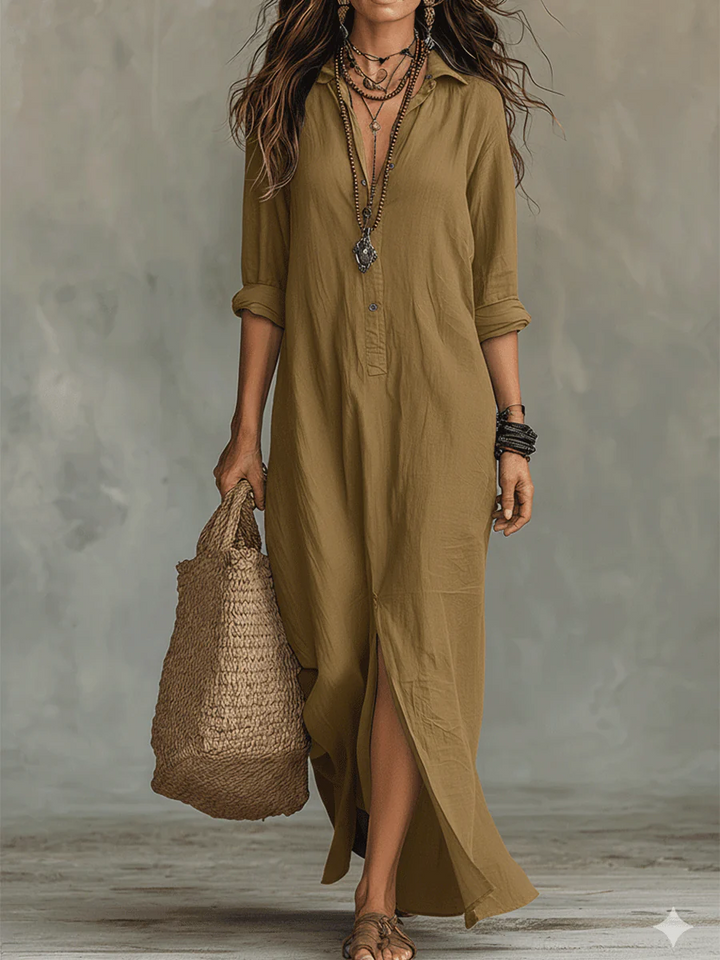 Bianca | Abito Maxi con bottoni