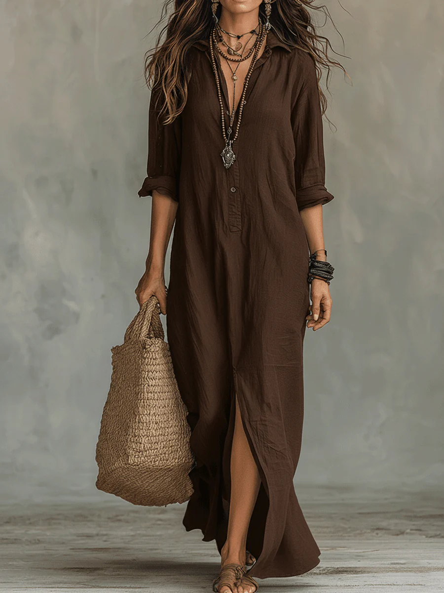 Bianca | Abito Maxi con bottoni