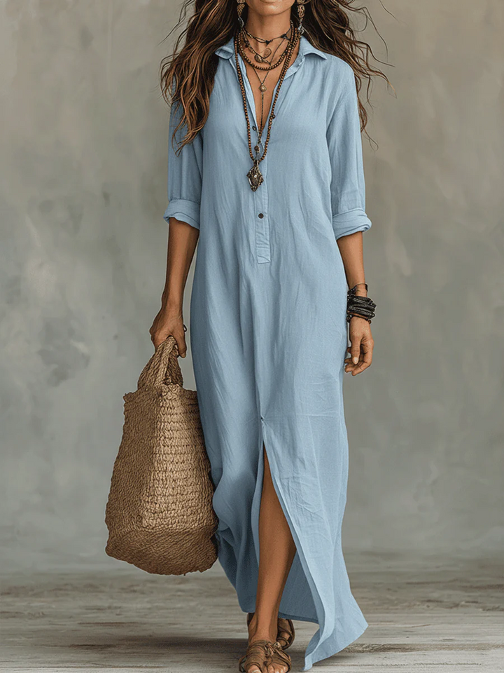 Bianca | Abito Maxi con bottoni