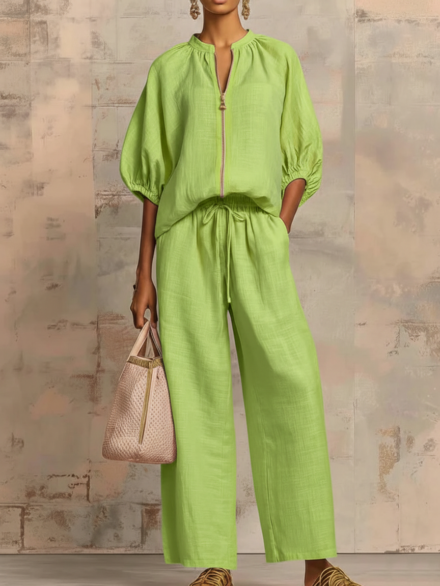 Marta | Conjunto Camisa y Pantalón Ancho