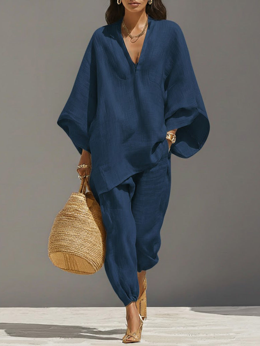 Victoria | Conjunto Algodón Lino Casual